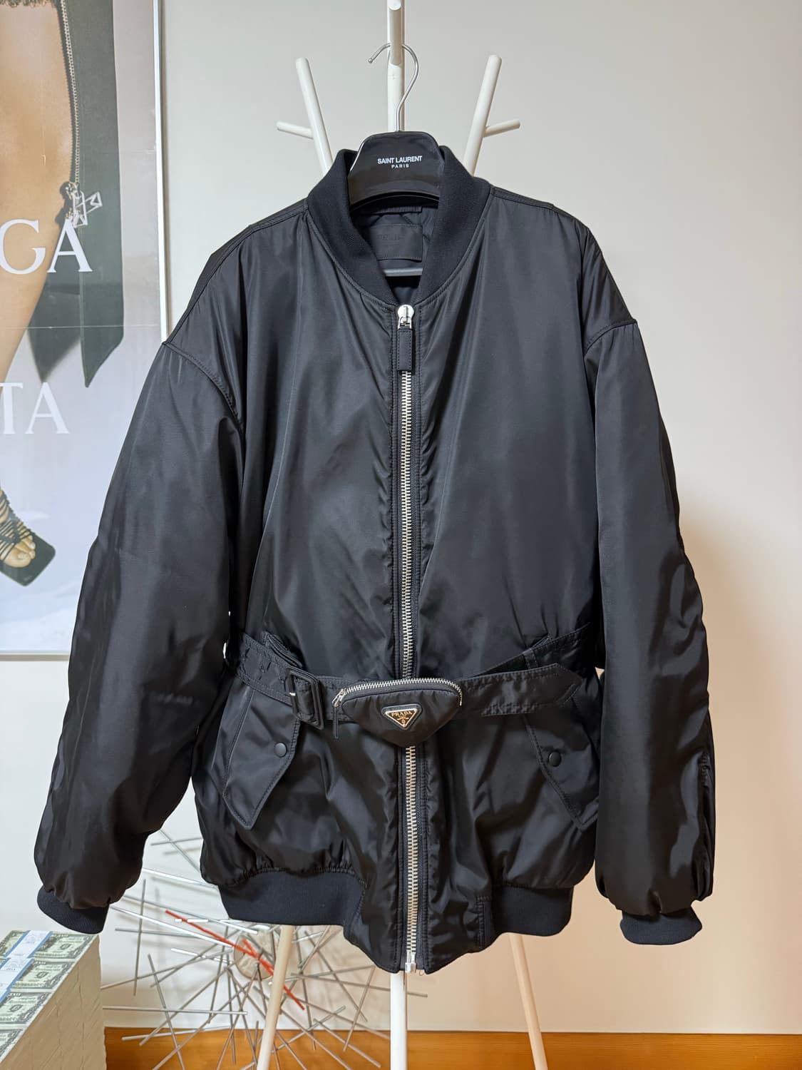 벨티드 오버사이즈 봄버 상품이미지1