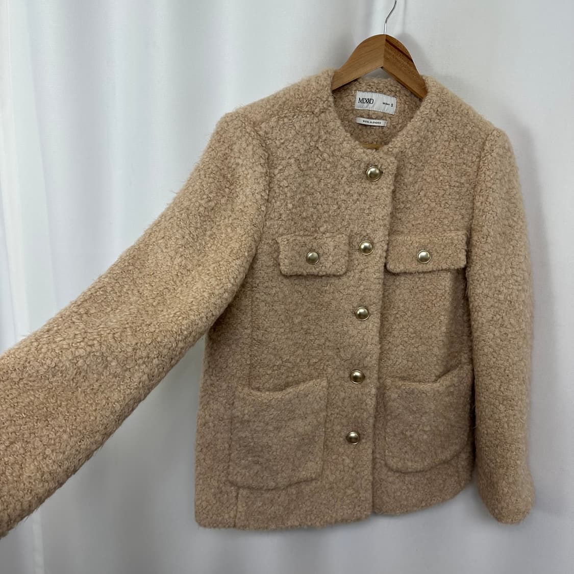 미쏘 여자 울 양모 금장버튼 자켓 S (44-55추천) 상품이미지2