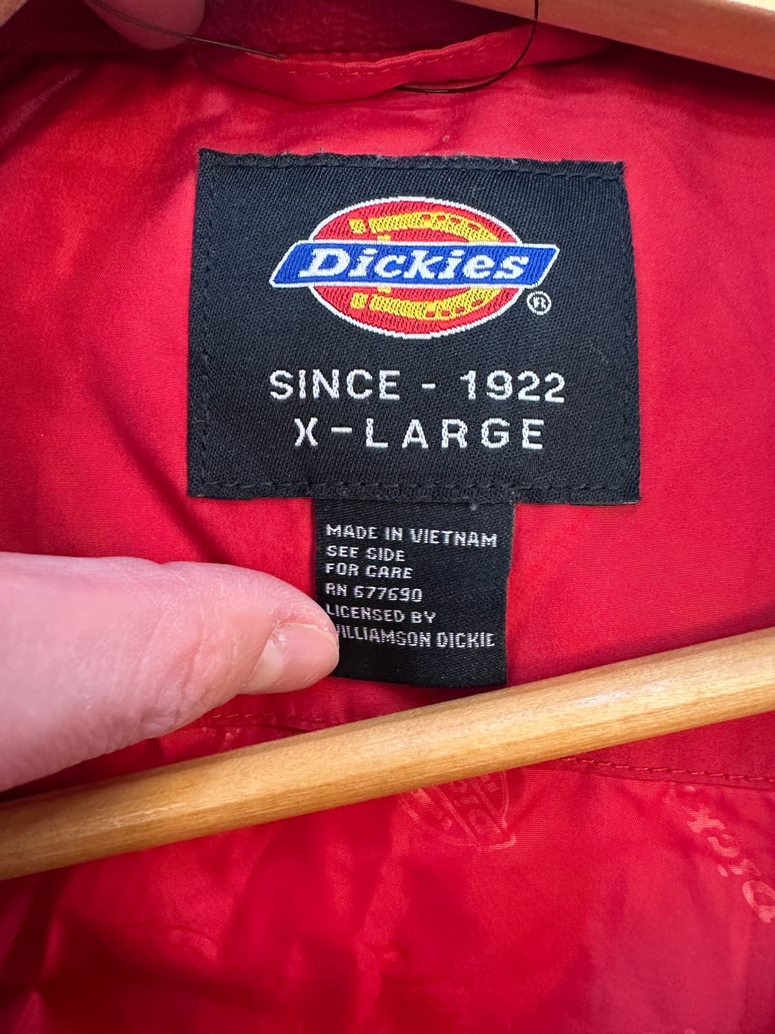 XL) 디키즈 레드 폴리 하프 패딩 상품이미지4