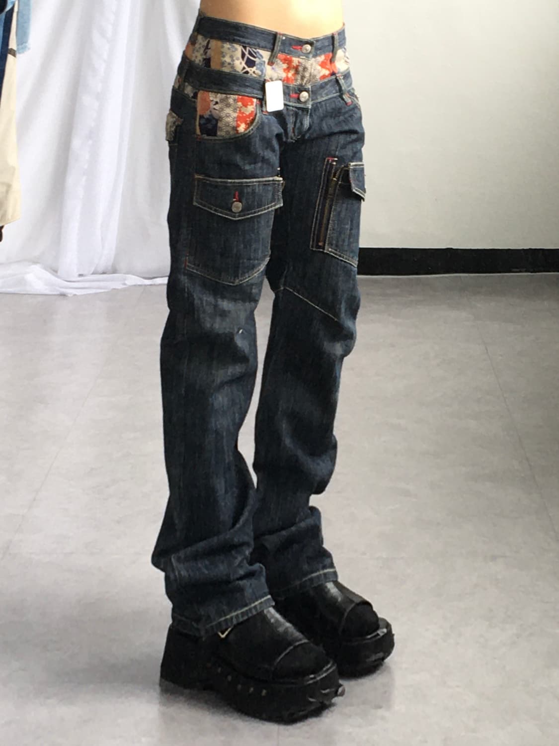 Double waist oriental mood denim pants 상품이미지6
