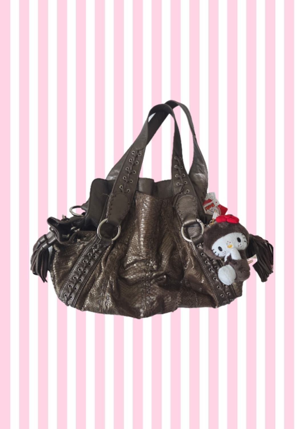 오네갸루 브라운 악어 토트백 가방 게스 다이아 세실맥비 상품이미지1