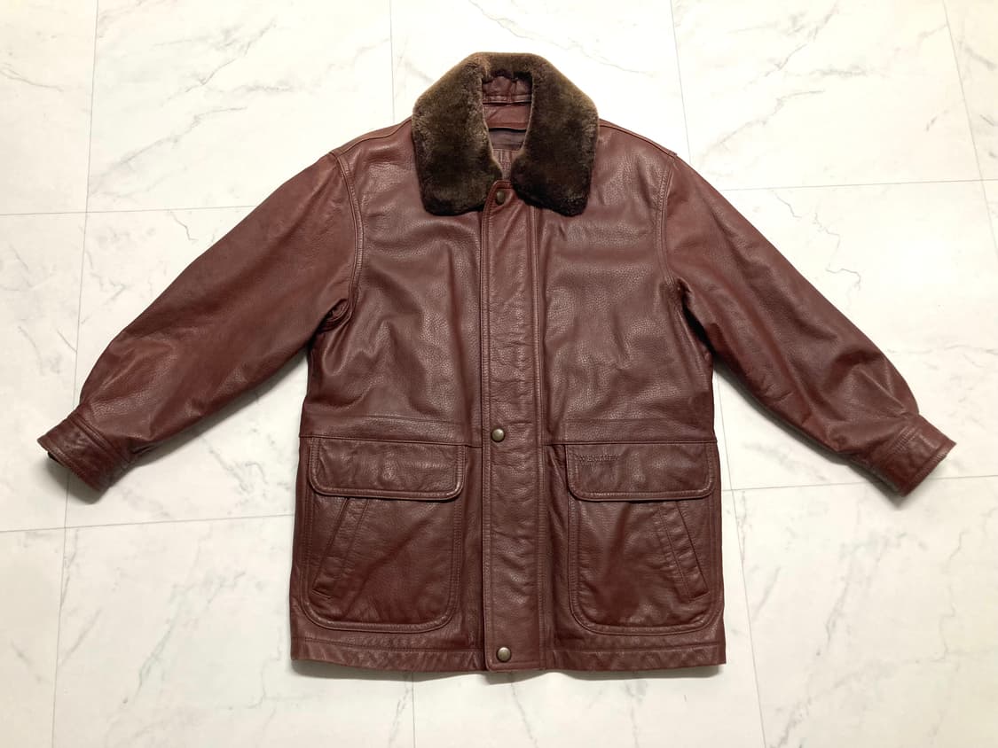 90s 벤츄라 양가죽 구스 내피 레더 자켓 100 L 상품이미지1