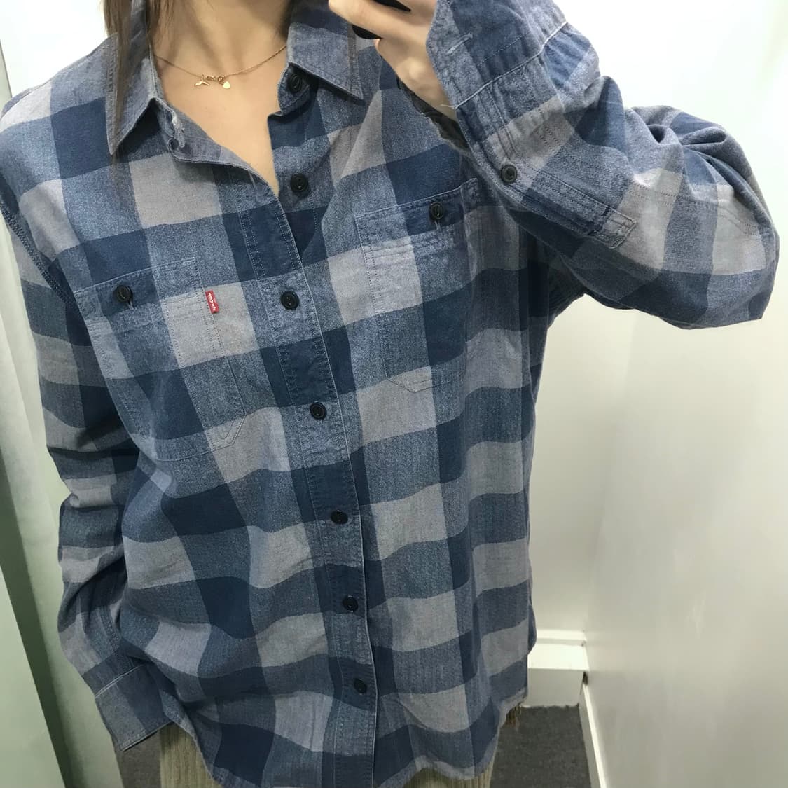 리바이스 블루 체크셔츠 상품이미지2
