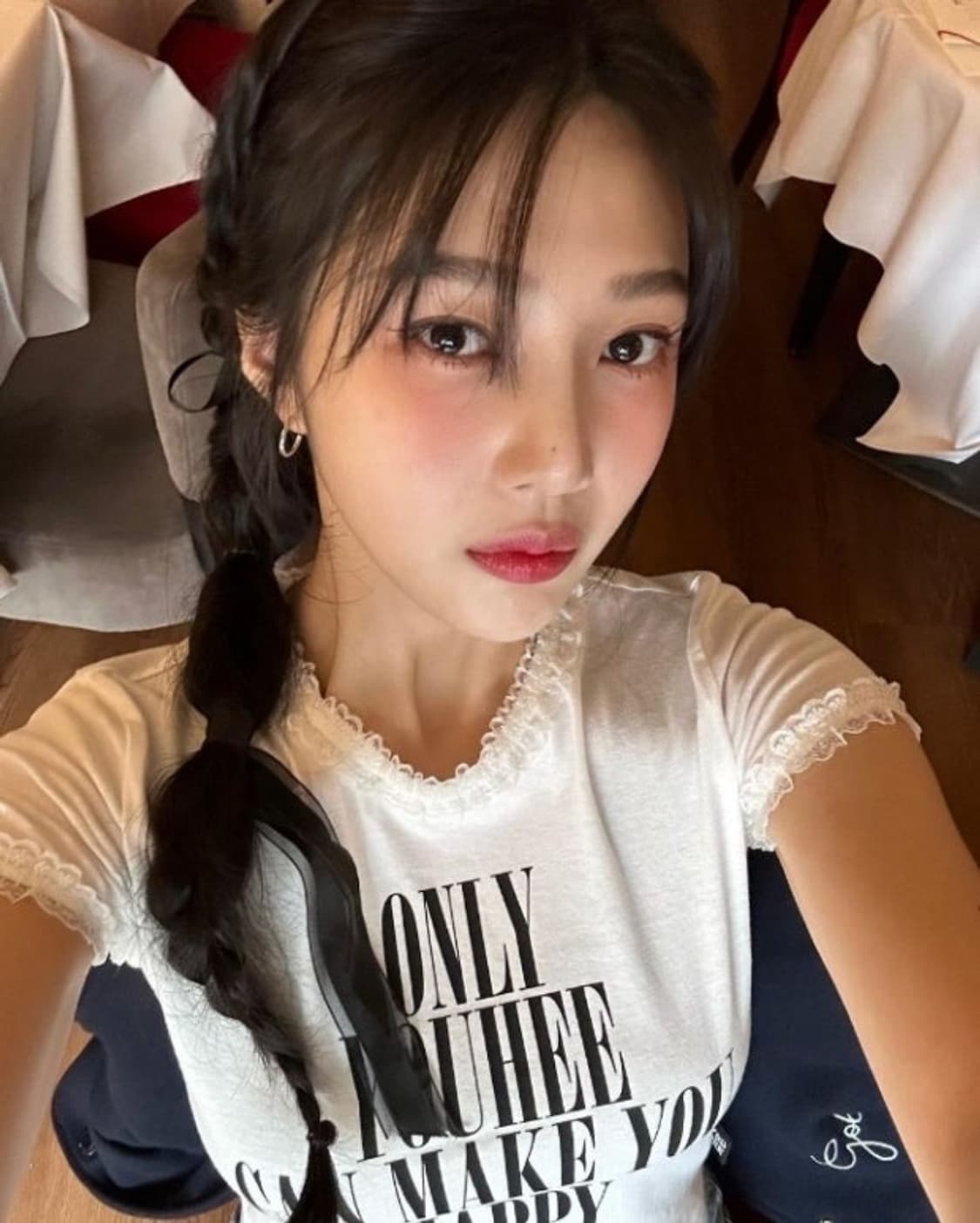 youhee 유희 레이스 반팔티 상품이미지1