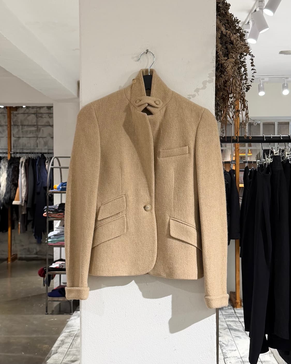 랄프로렌 베이지 울 넥 버튼 롤업 슬리브 자켓 상품이미지1