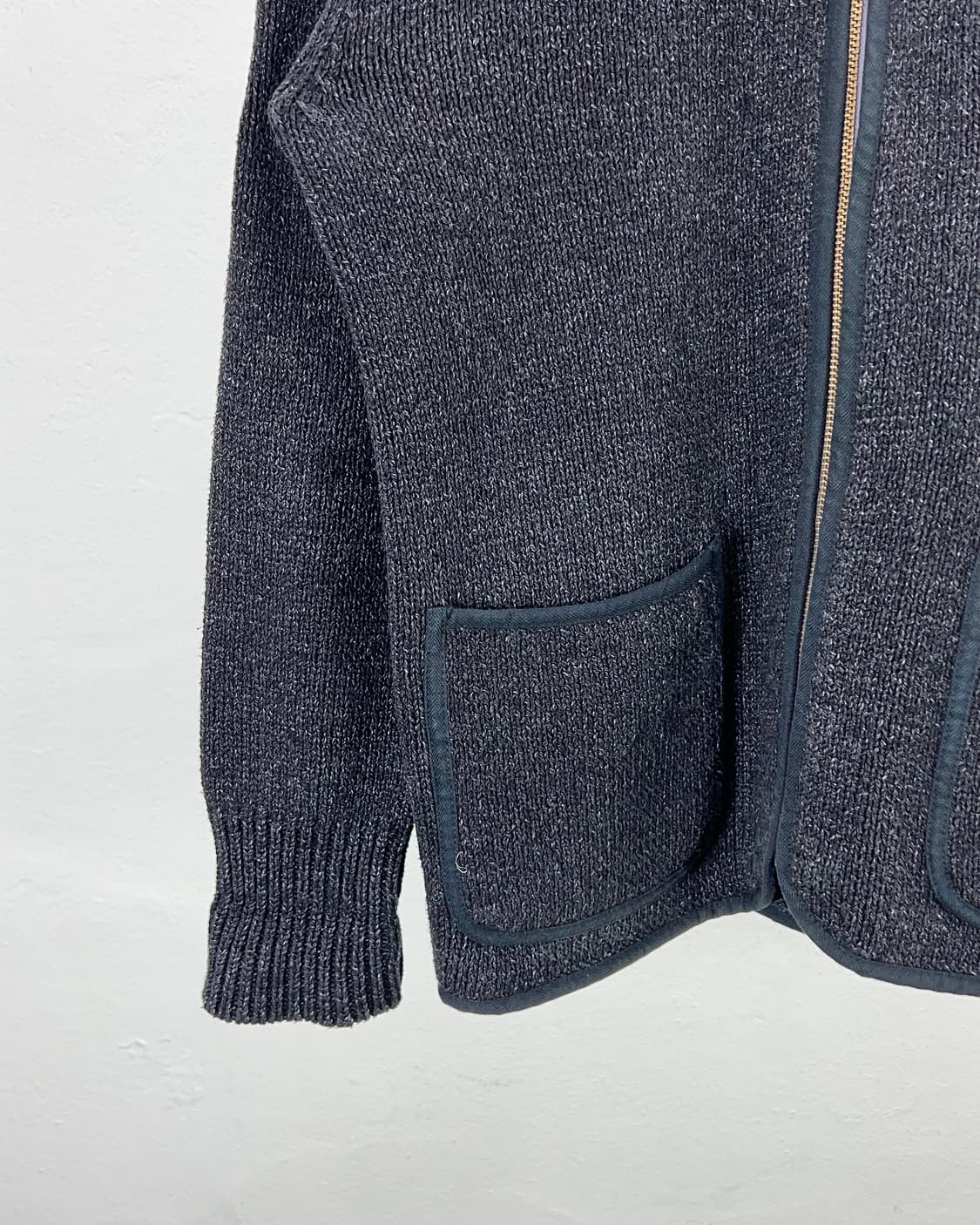 네이버후드 인디고 다이 노카라 니트 집업 자켓 상품이미지4