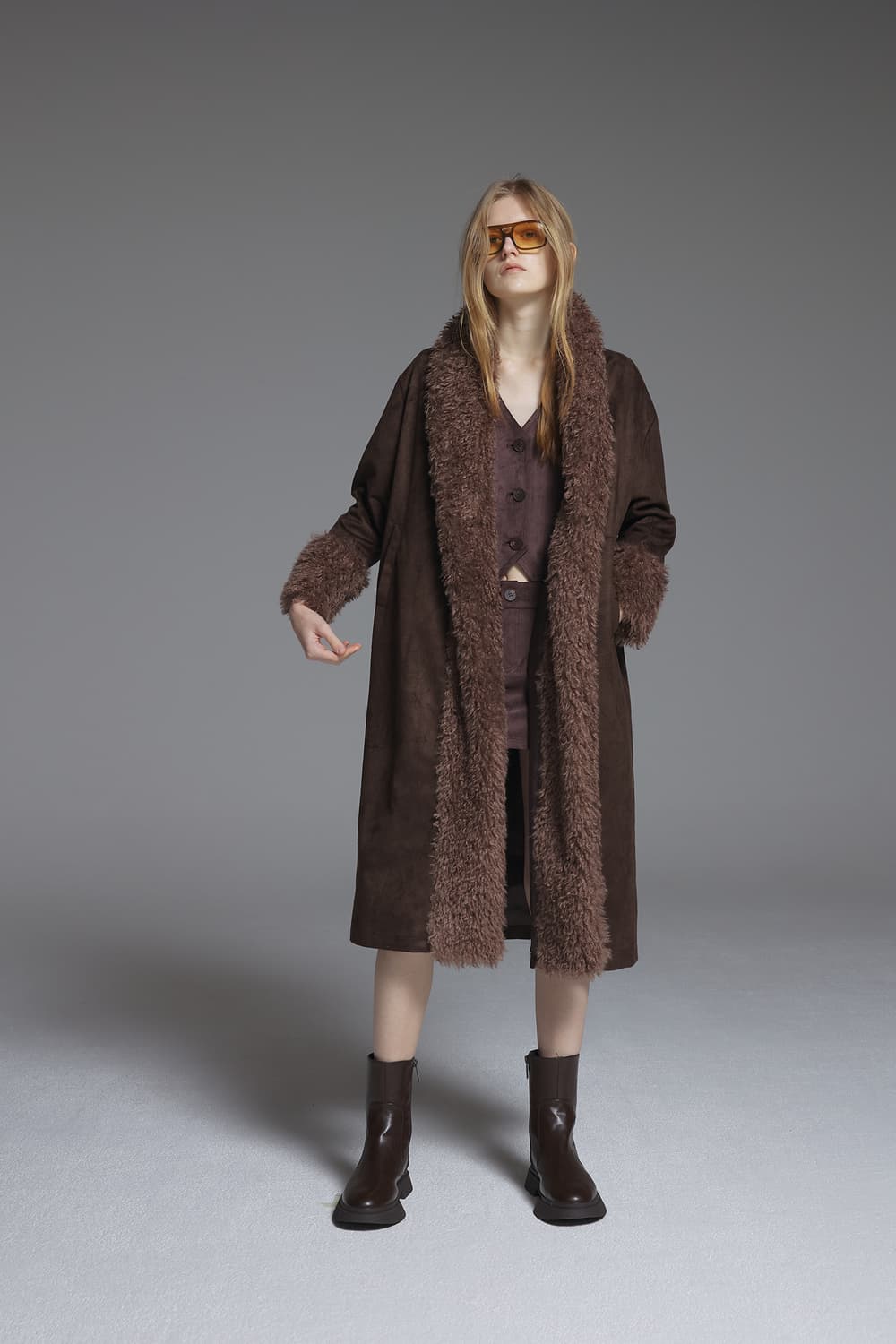 Jijivisha 지지비샤 퍼 무스탕 코트 상품이미지5