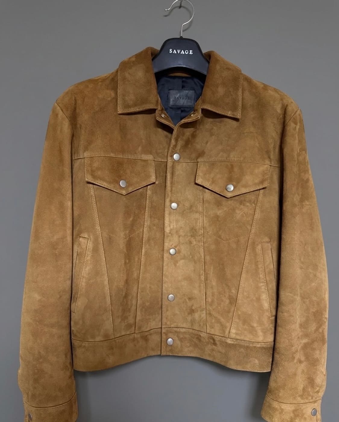 세비지 스웨이드 트러커 자켓 XL 카멜 상품이미지1
