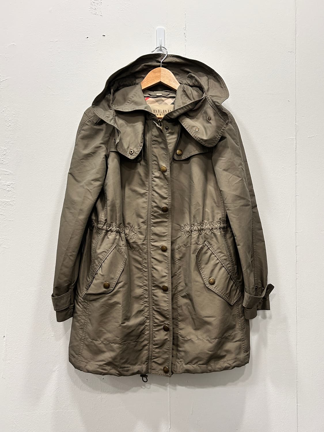 버버리 브릿 후드 야상 바람막이 자켓 S 카키 상품이미지2