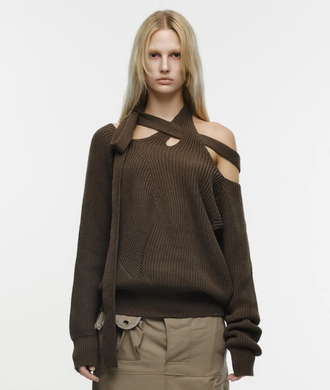 (새상품) nache 스트랩 니트 /블랙2사이즈 상품이미지3