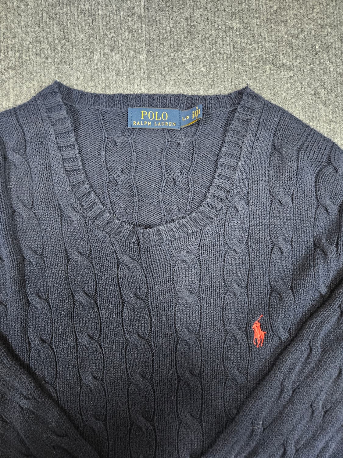 폴로 랄프로렌 네이비 꽈배기 니트 L(급처) 상품이미지2