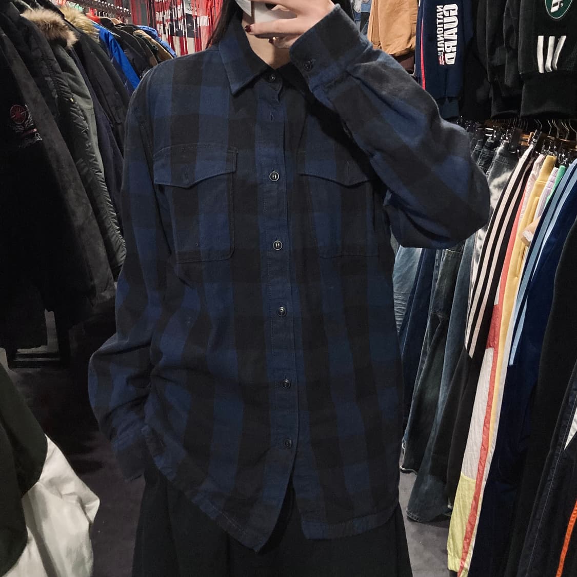 [IM]에디바우어 버팔로 체크 셔츠 네이비 상품이미지1
