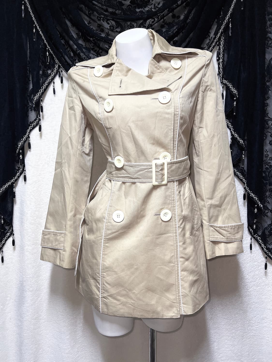 핑키앤다이안 트렌치코트 라떼갸루 로맨틱 로걀 자켓 핀터 엑팜 리즈리사 상품이미지5