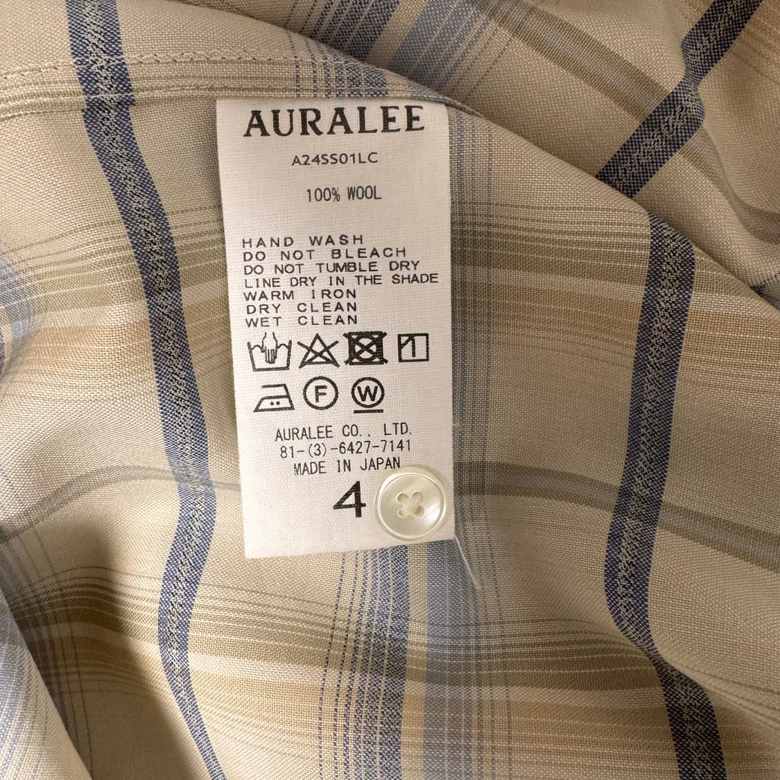 오라리 슈퍼라이트 울 체크셔츠 4사이즈 상품이미지4
