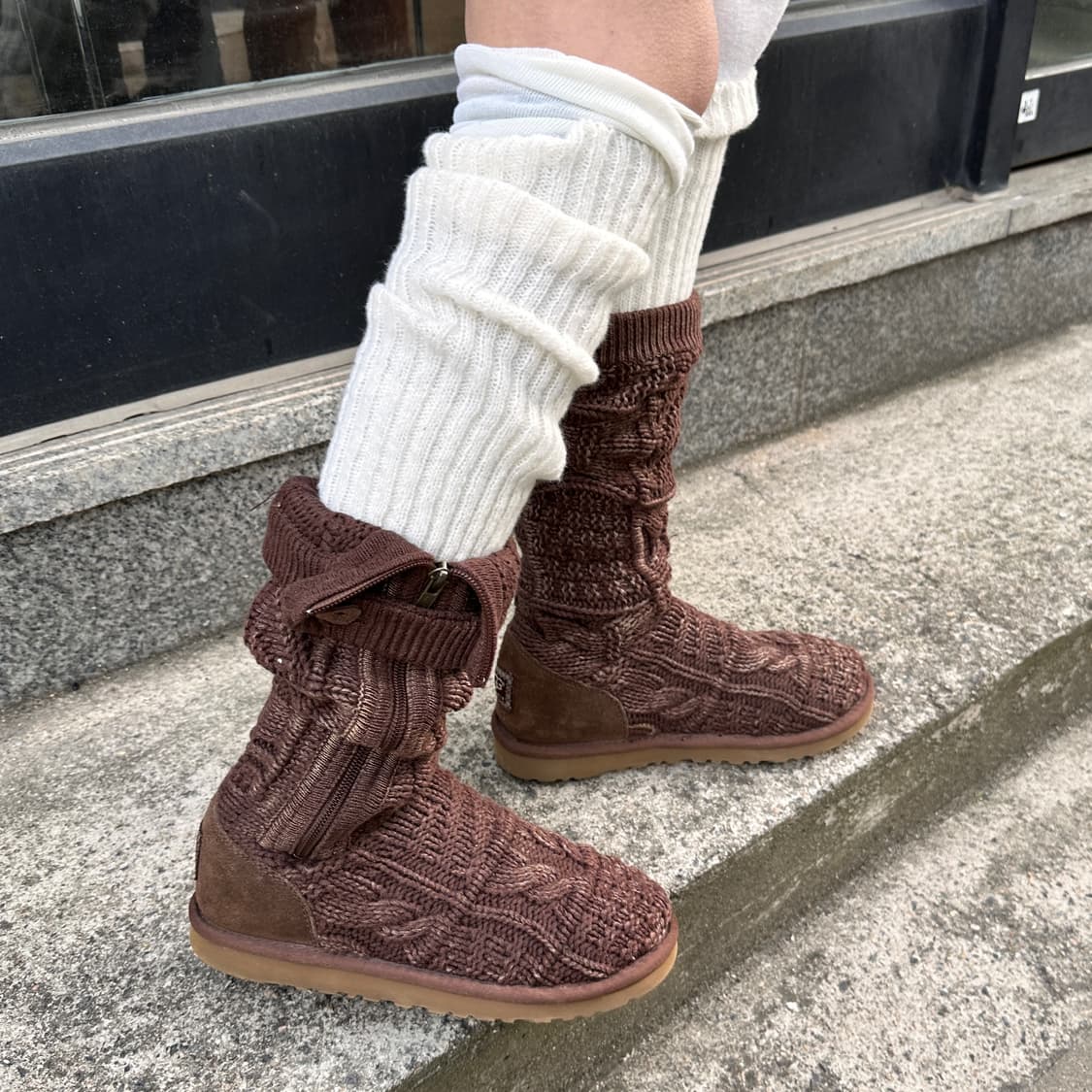 00s 브라운 어그 카디 니트 부츠 상품이미지5