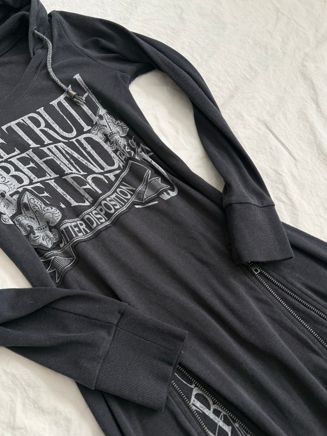 고스트오브 할렘 펑크 지퍼 후드 맥시 원피스 상품이미지4