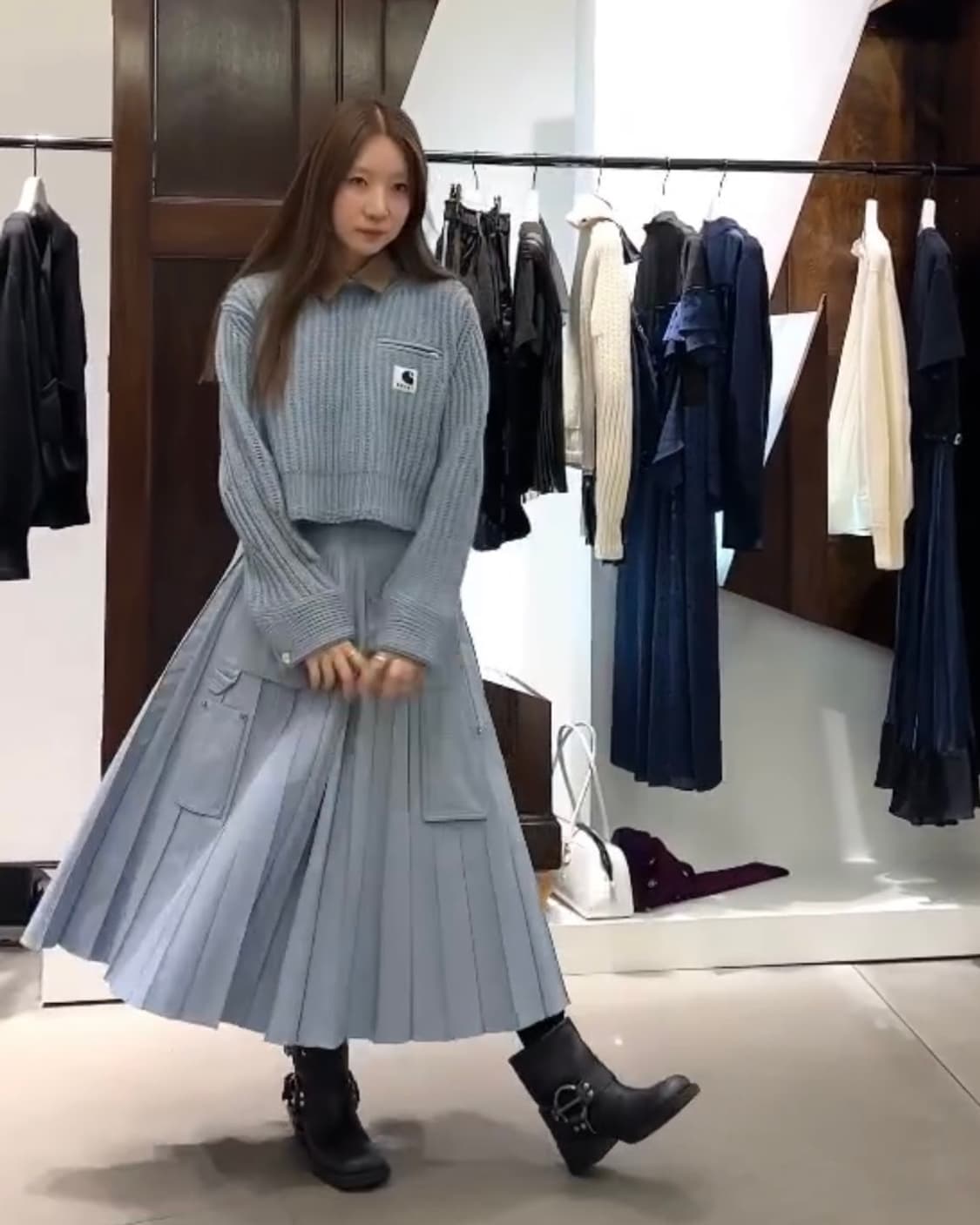 사카이 x 칼하트 WIP 니트 풀오버 디트로이트 블랙 상품이미지3