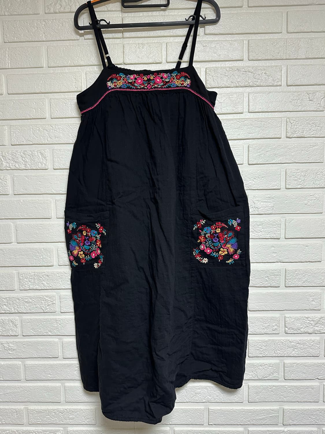 히피 무드 나시 자수 원피스 상품이미지1