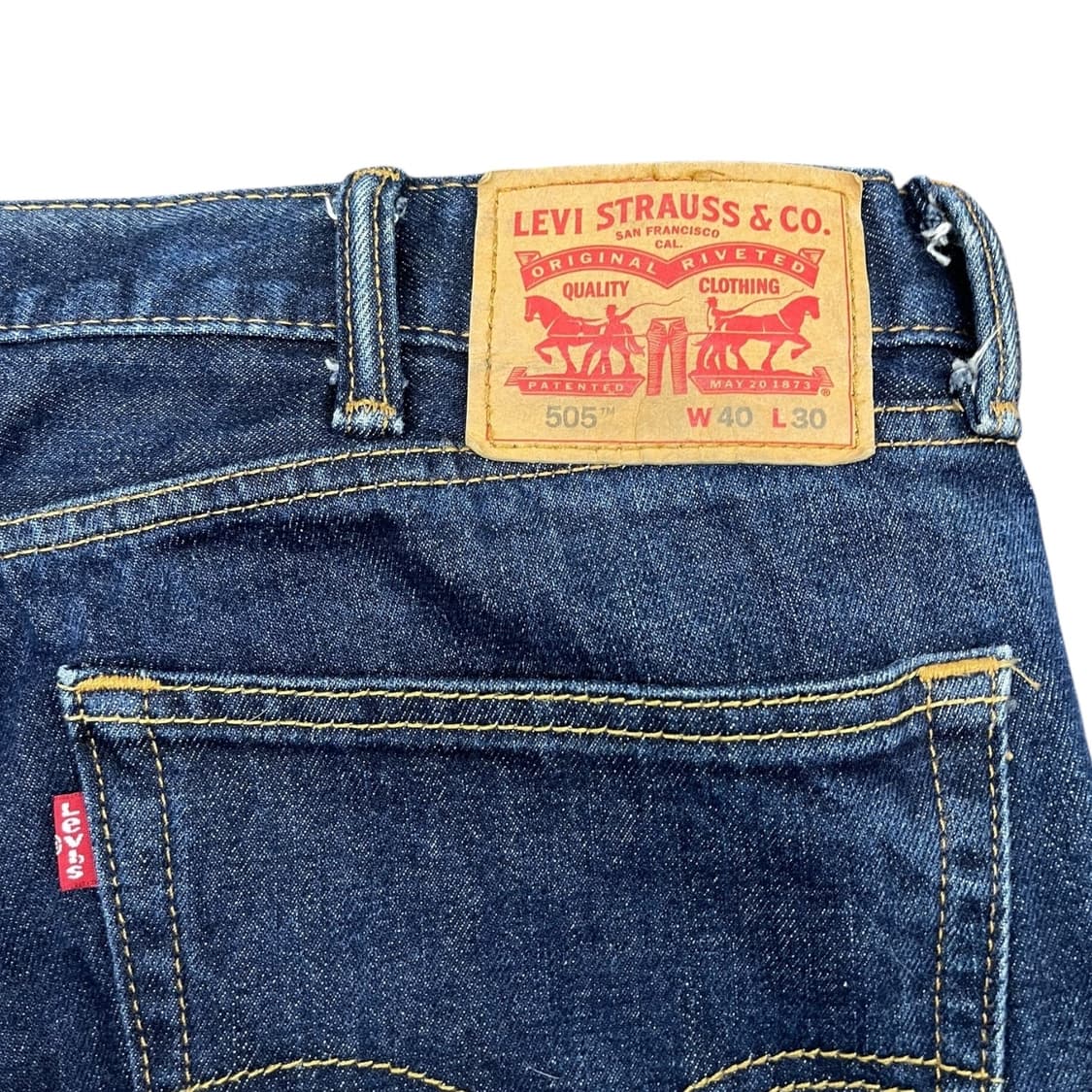 리바이스 505 엘지 트윈스 커스텀 셀비지 데님 팬츠 상품이미지6