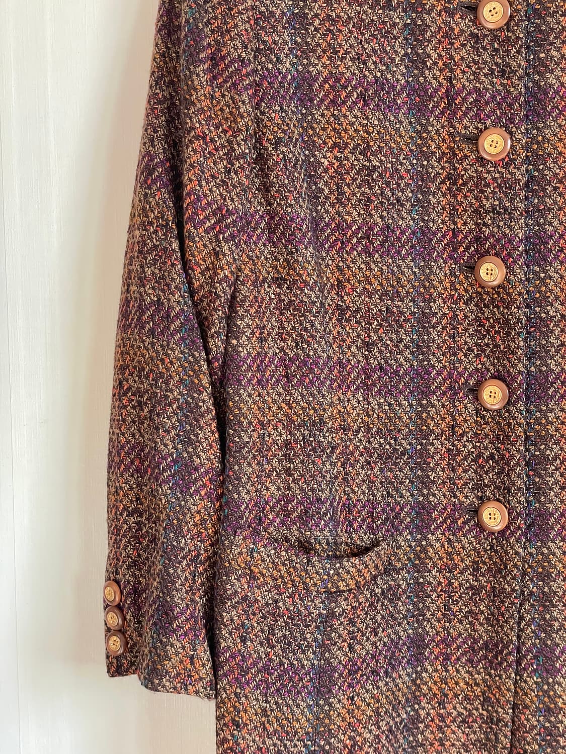 빈티지 체크 하프 자켓 상품이미지3