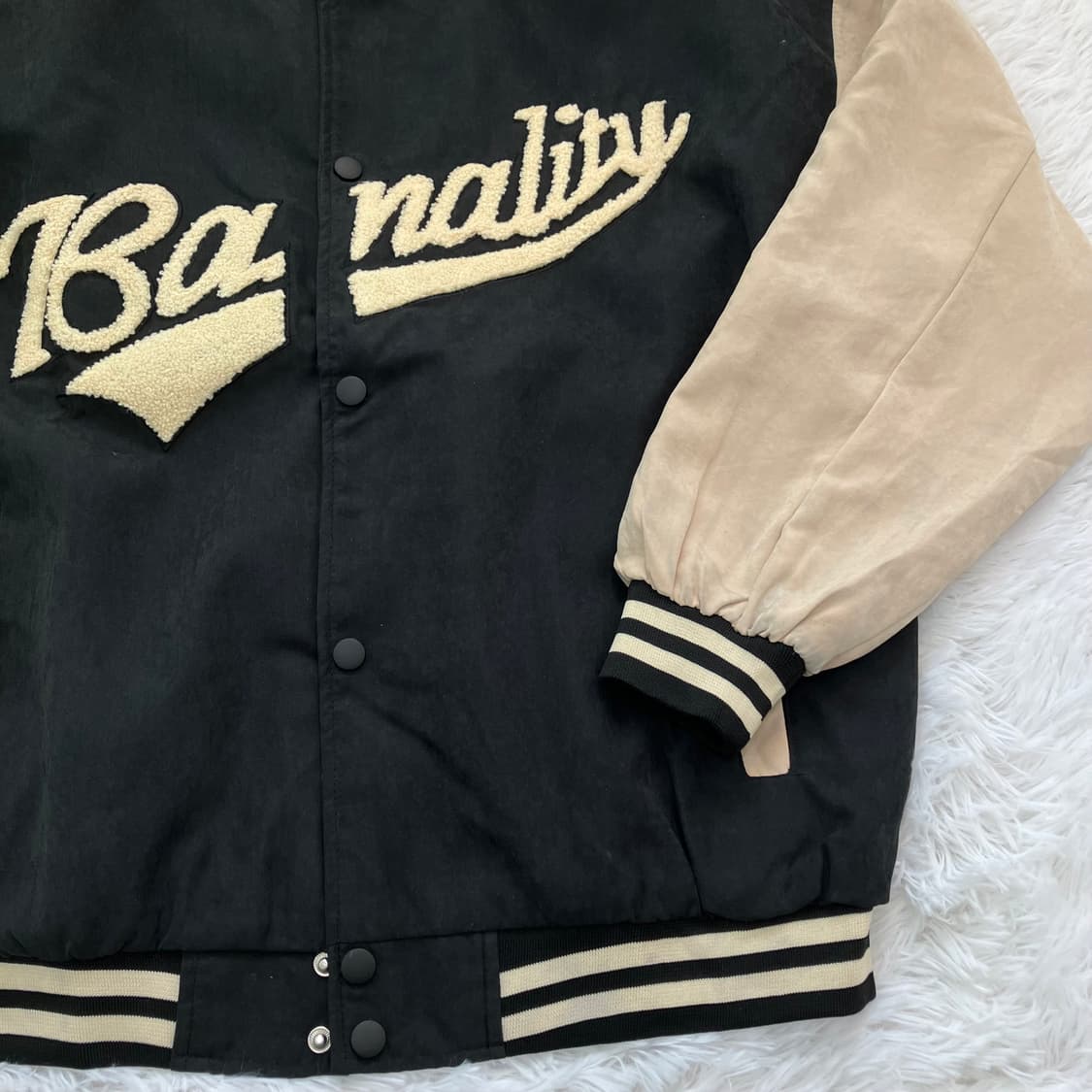 빈티지 네이비 크림 야구 점퍼 748 y2k 스트릿 갸루 펑키 일본빈티지 상품이미지7