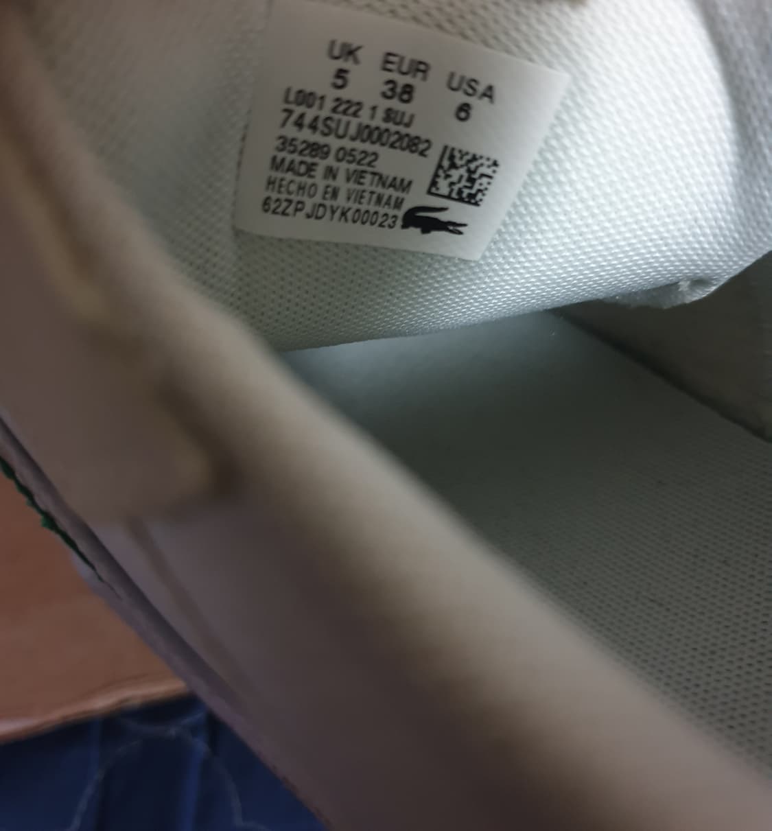 라코스테 우먼 스트랩 스니커즈 화이트 그린 38 (240) 상품이미지5