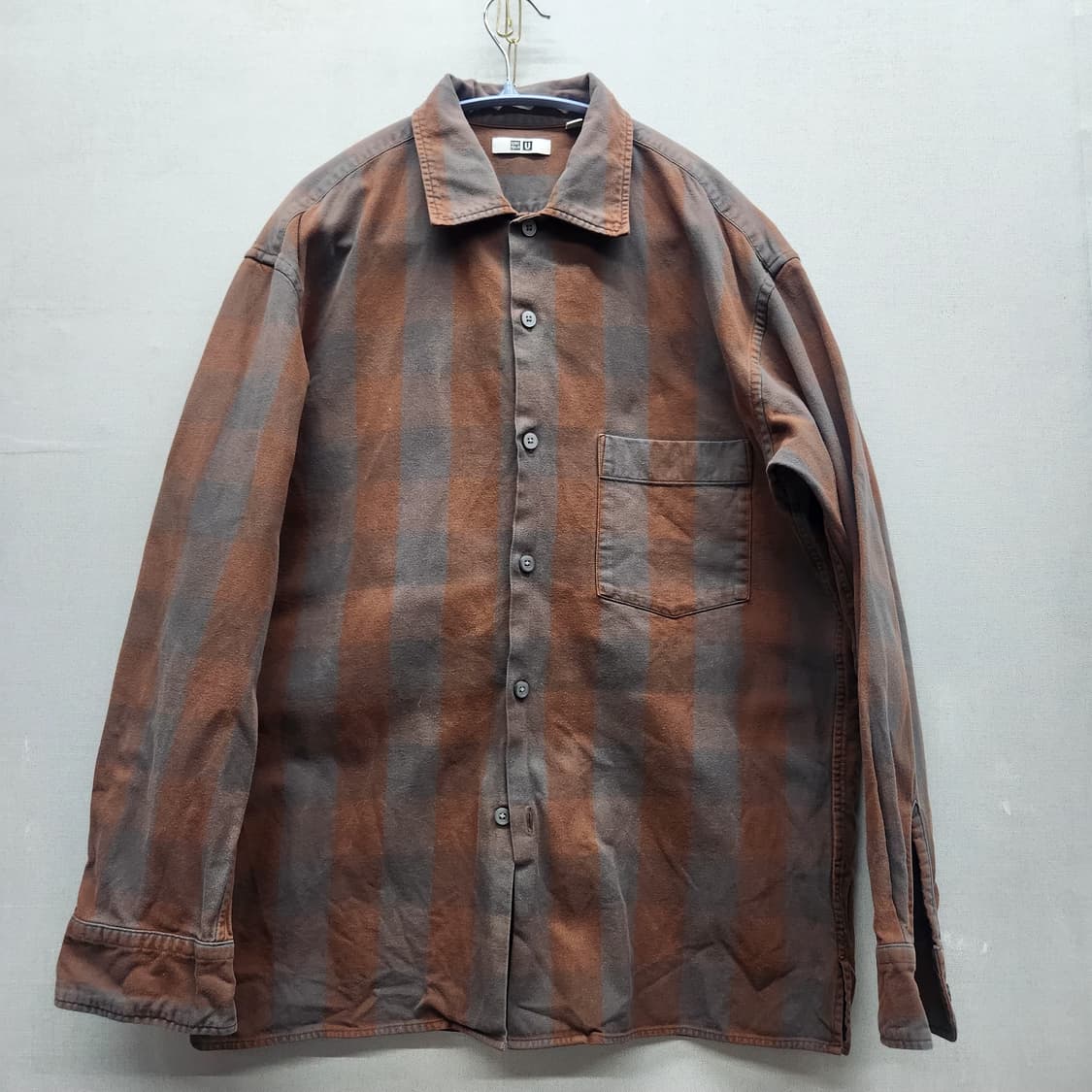 유니클로U 플란넬 체크 원포켓 셔츠 M(M) 상품이미지1