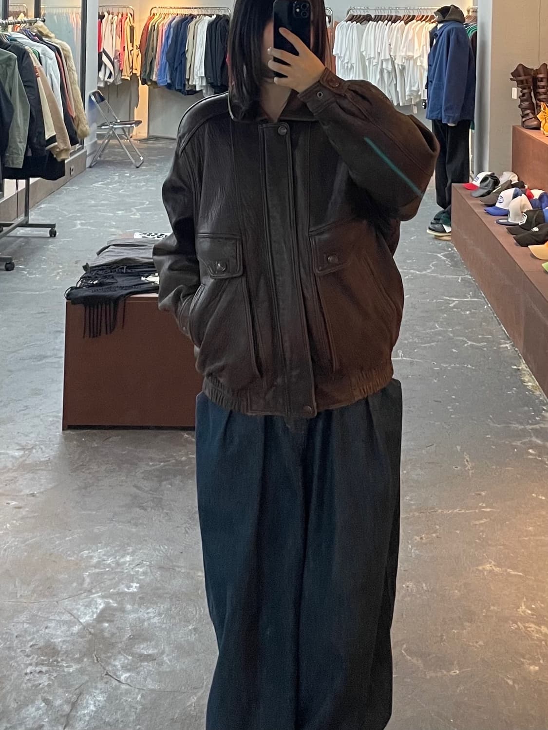 빈티지 덴폴 브라운 레더 자켓 H1094 상품이미지1