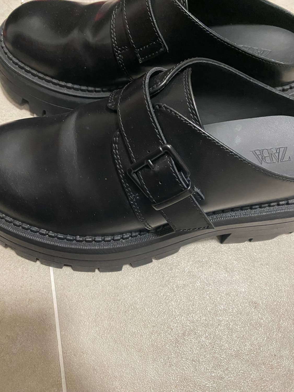 자라 남성 버클 레더 로퍼 구두 클로그 블로퍼 6cm 270 상품이미지5