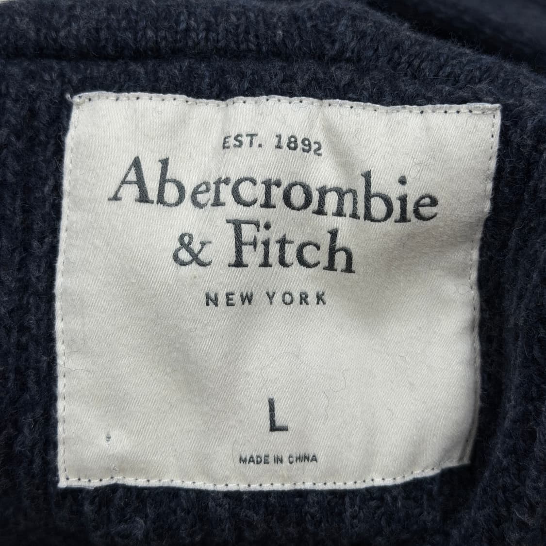 아베크롬비 빈티지 Y2K 버튼 니트 후드티 네이비 그레이 L 상품이미지4