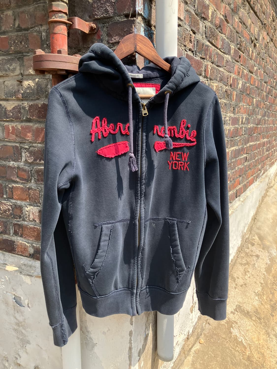 Abercrombie 로고 패치 후드 집업 L 상품이미지1