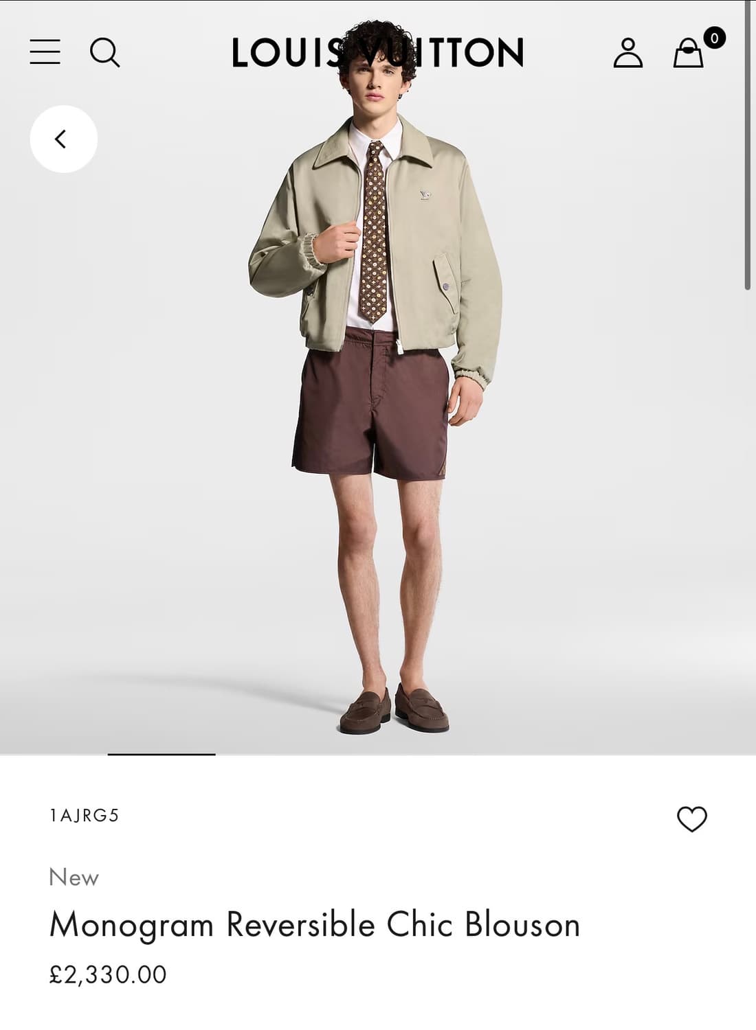 (S-/52) / 신상 루이비통 모노그램 리버시블 칙 블루종 자켓 베이지 상품이미지9