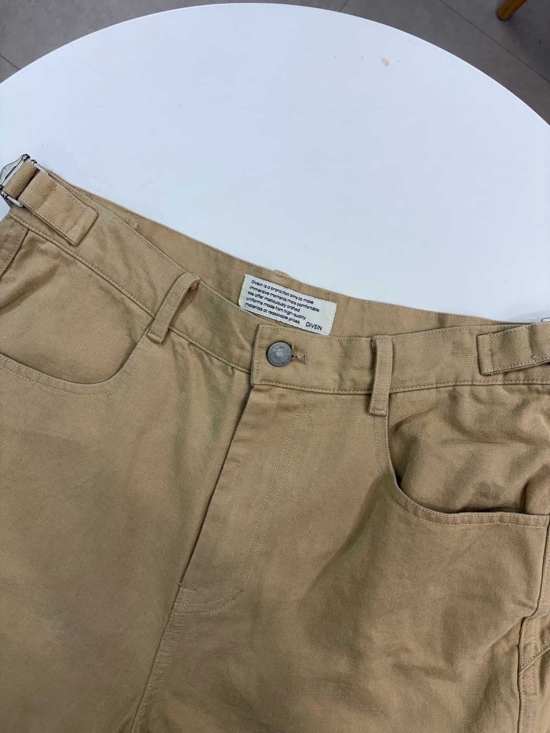 다이브인 와이드 치노팬츠 베이지 0사이즈 상품이미지8