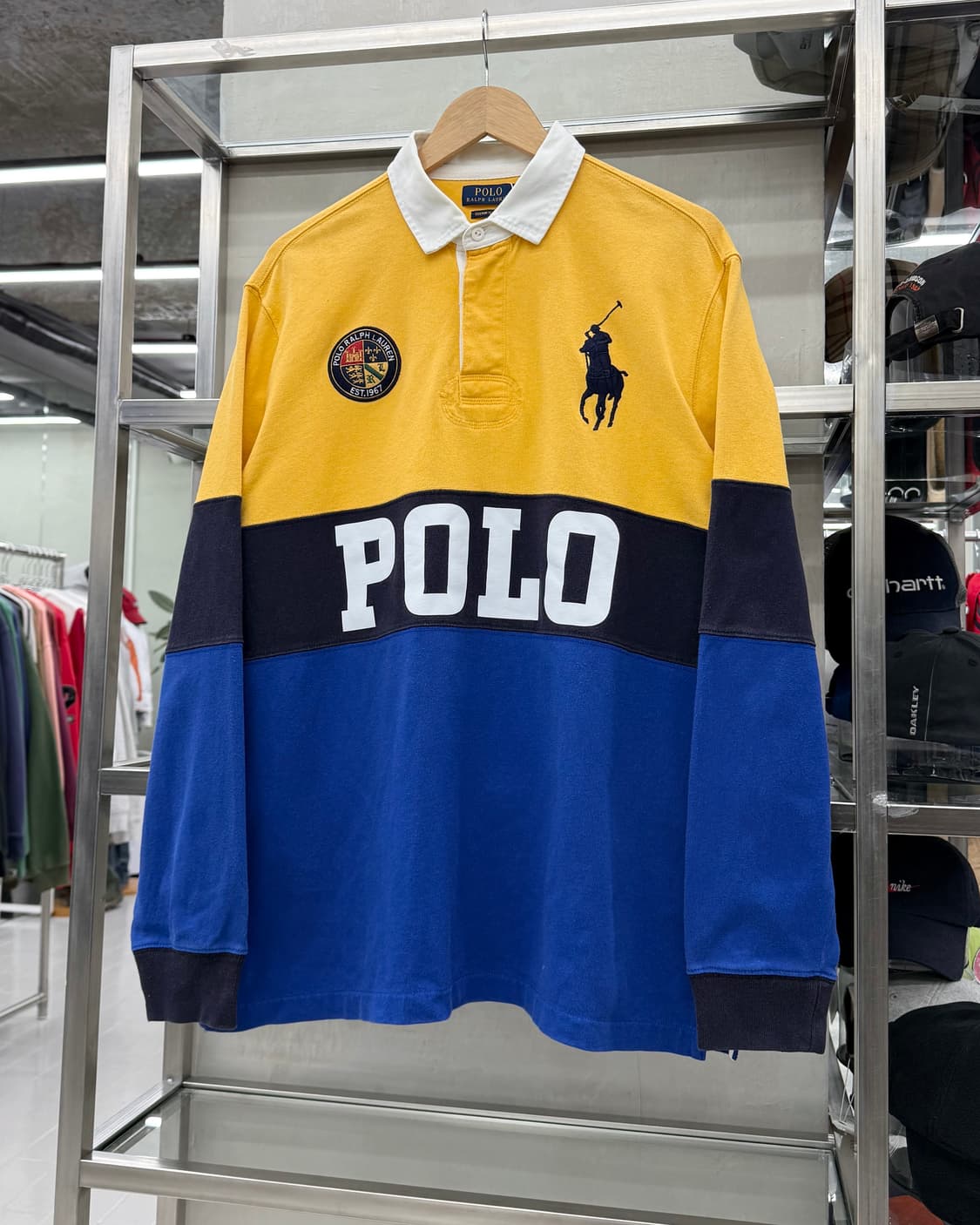  폴로랄프로렌 빅포니 쉴드패치 럭비 스웻 티셔츠 상품이미지2