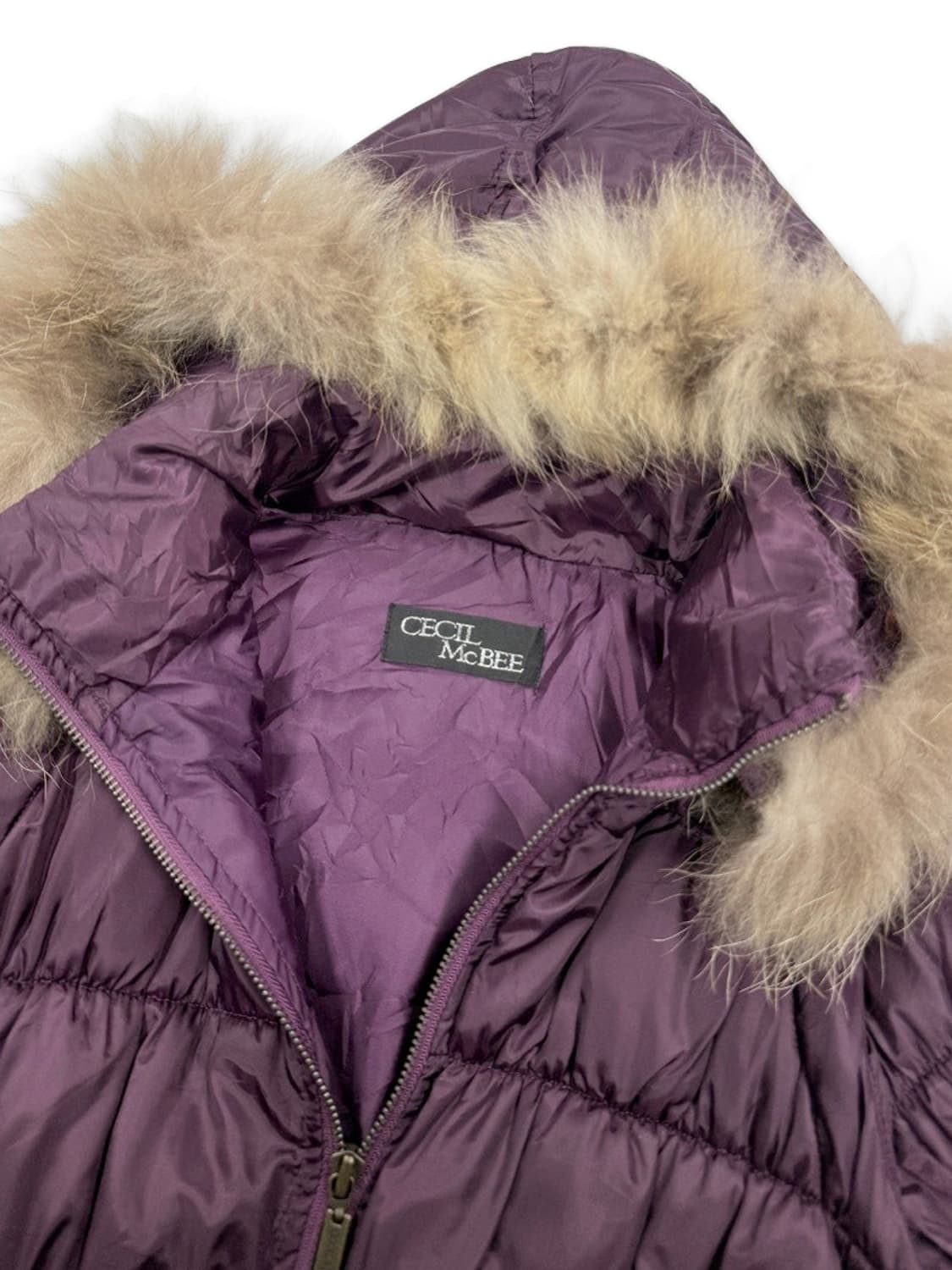 빈티지 Cecil McBee 바이올렛 퍼 2way 숏 패딩 상품이미지4