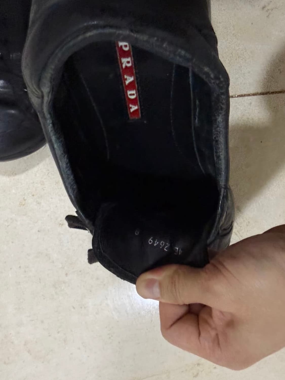 프라다 스포츠 블랙 레더 스니커즈 상품이미지5