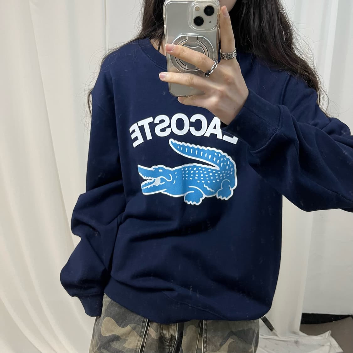 Lacoste Navy Sweatshirt 상품이미지3