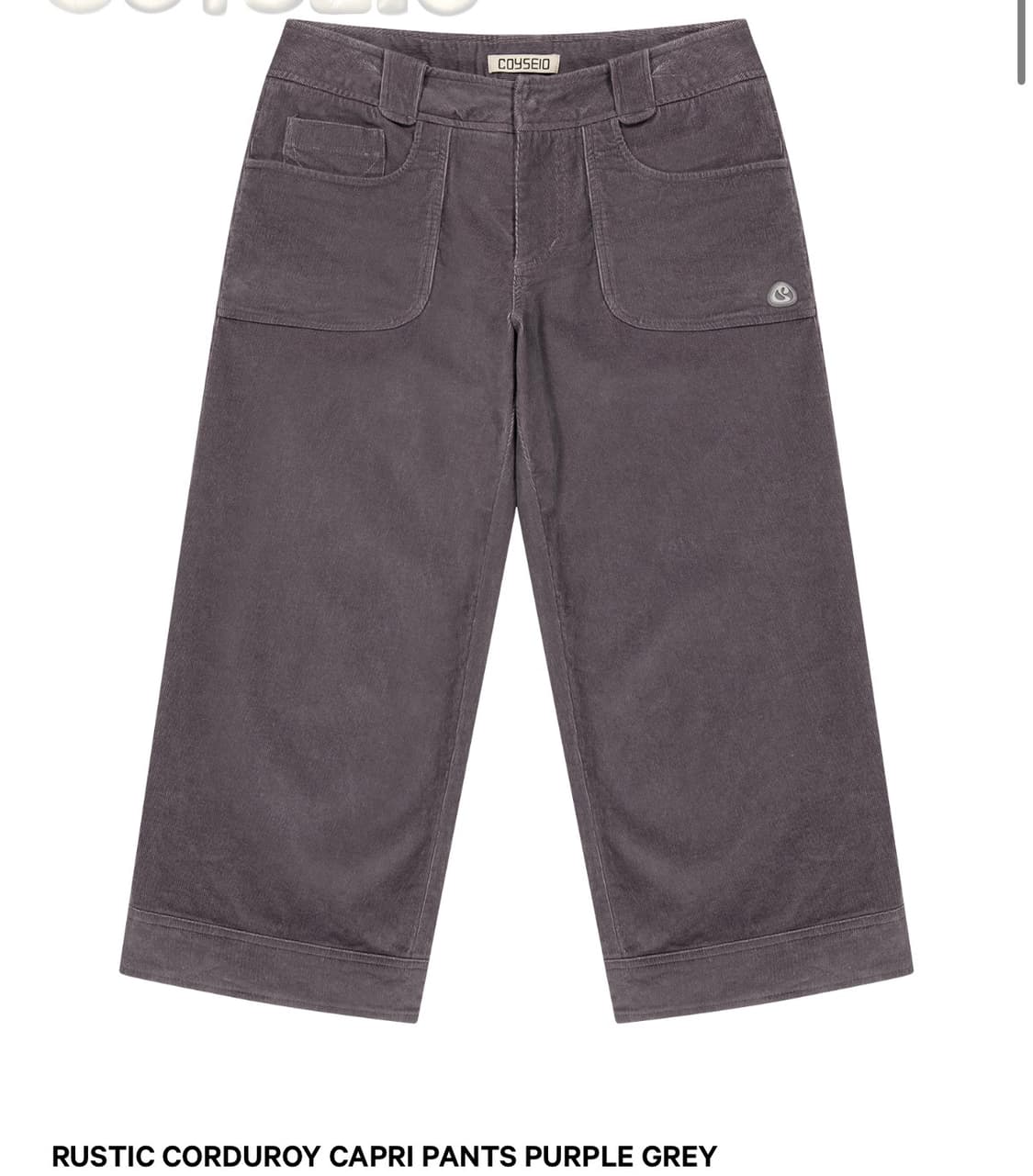 RUSTIC CORDUROY CAPRI PANTS PURPLE GREY 상품이미지1