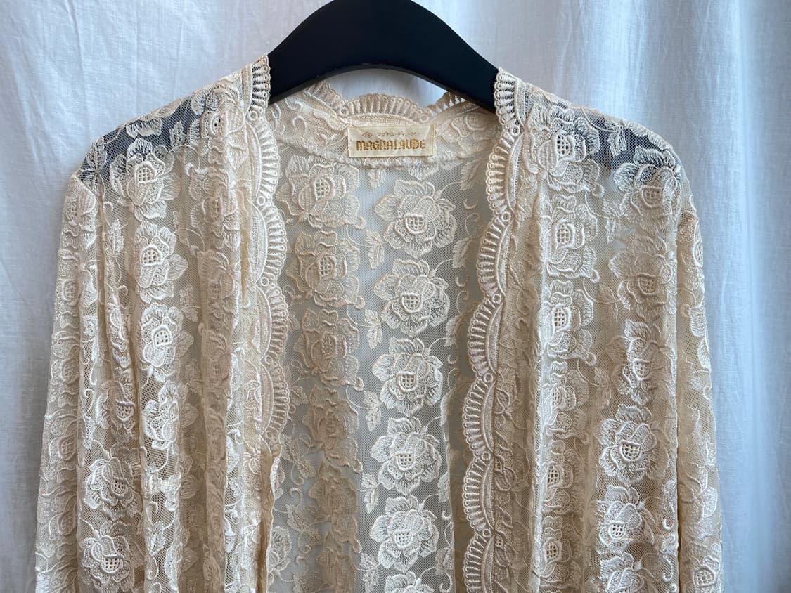 베이지 레이스 오픈 가디건(M-L) 상품이미지5