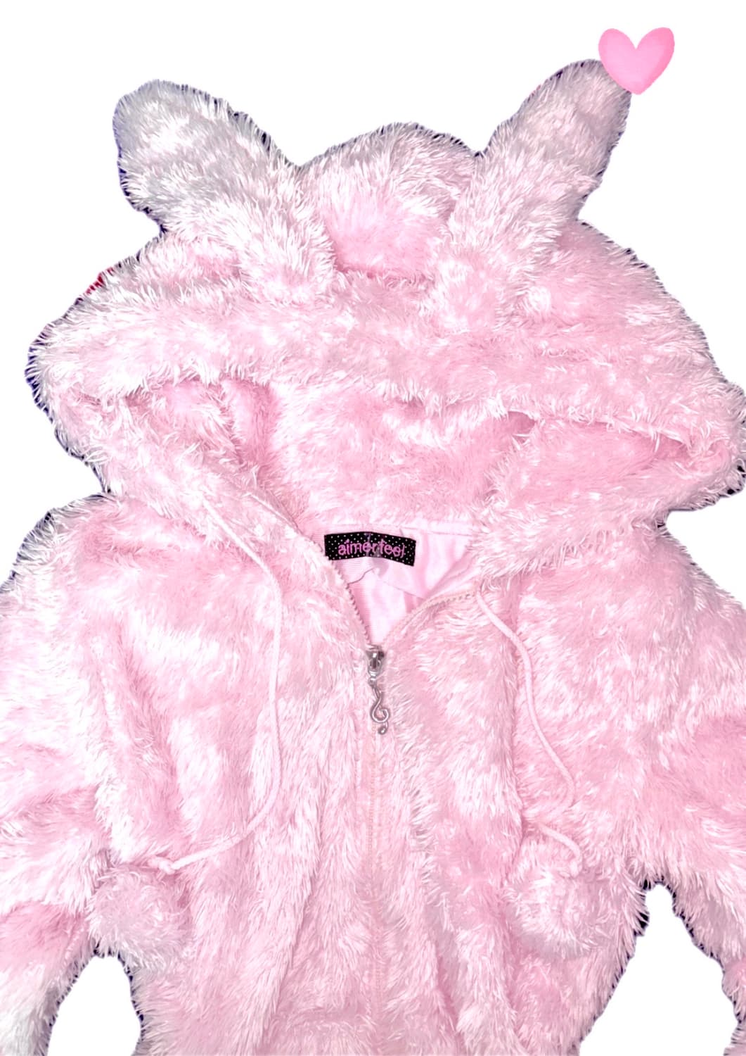 aimefeel 핑크 토끼 귀 후드 집업 우사미미 히메갸루 폼폼이 상품이미지1