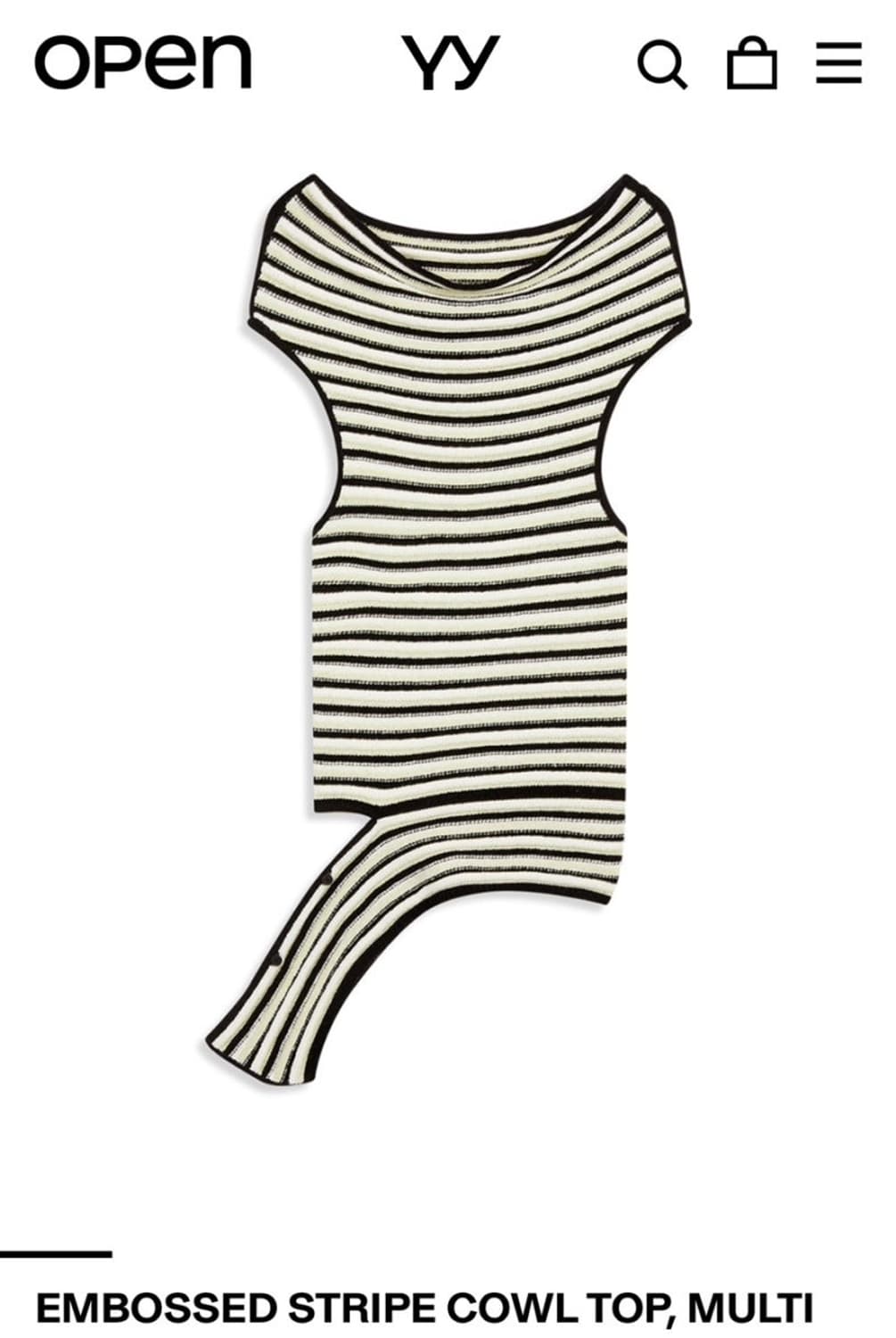 Open yy Embossed stripe cowl top(multi)  상품이미지2