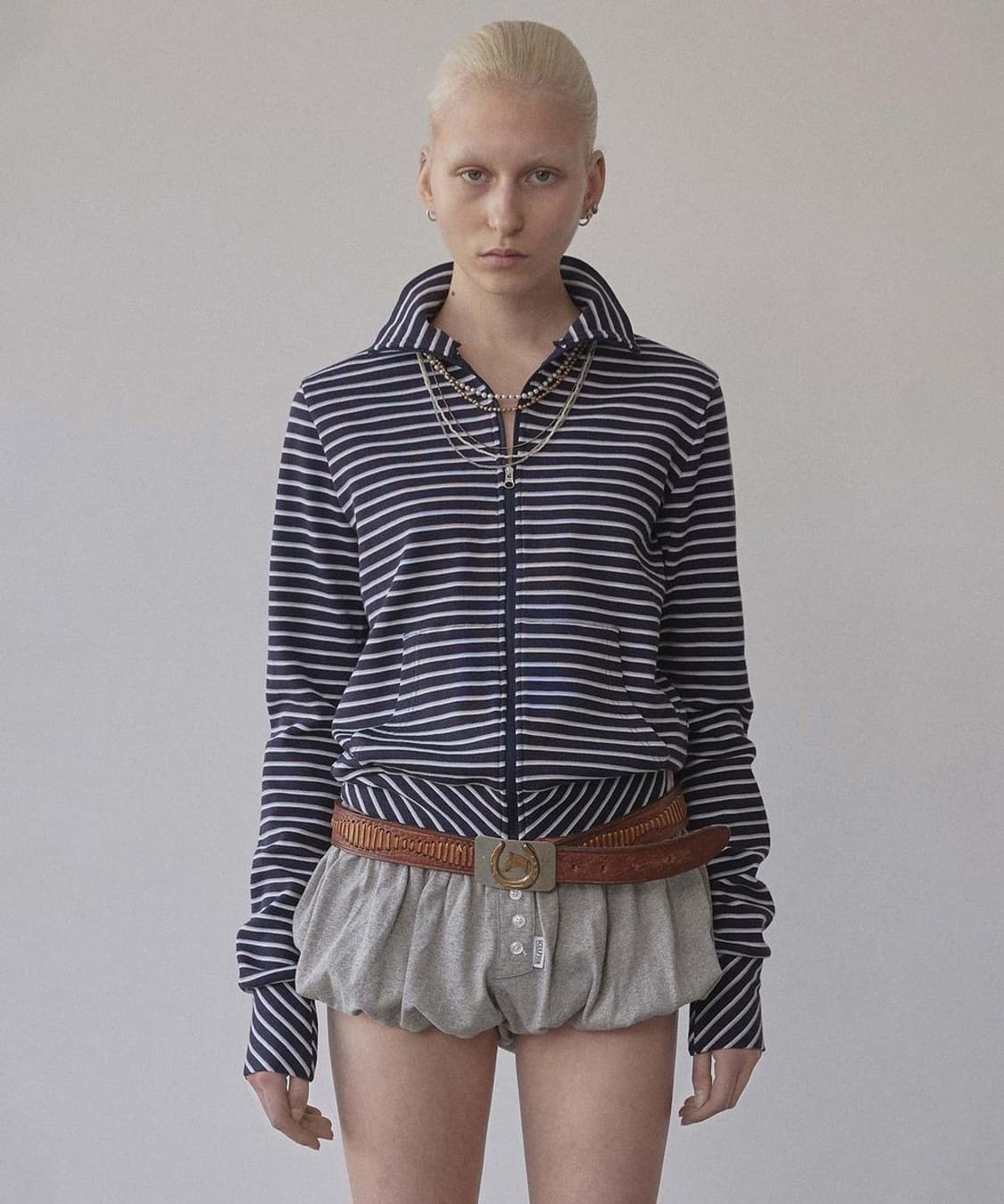 스컬프터 Striped Track Jacket Navy 상품이미지1