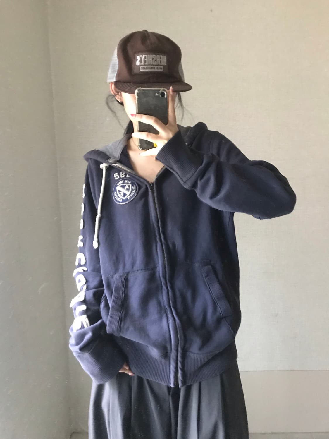 아베크롬비 네이비 스티치 후드집업 상품이미지2