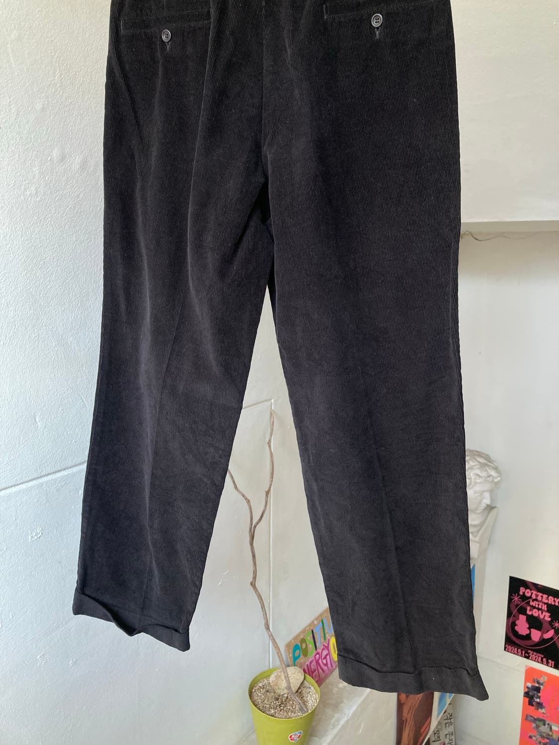 빈티지 베이직 블랙 골덴 팬츠 상품이미지7