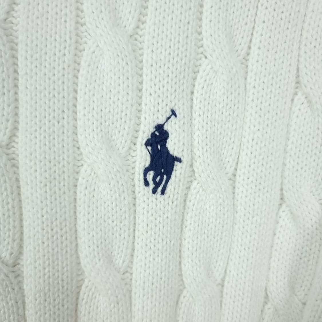 [폴로 랄프로렌] 포니 로고 자수 케이블 반팔 니트 아이보리 M19613 상품이미지6