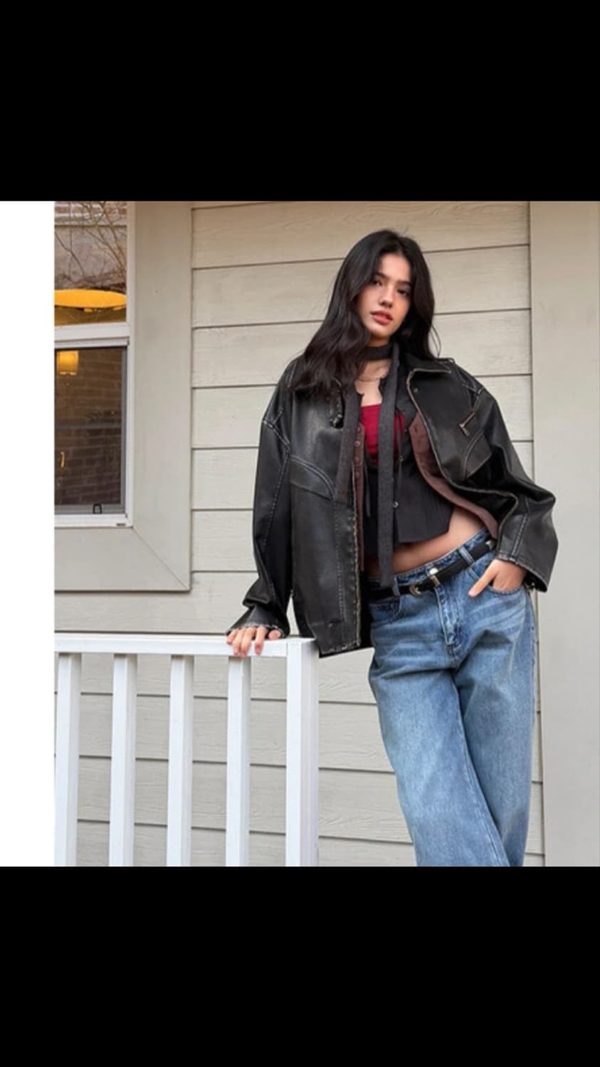 비터셀즈 워싱 레더 자켓 블랙, 3회 착용 제품 상품이미지4