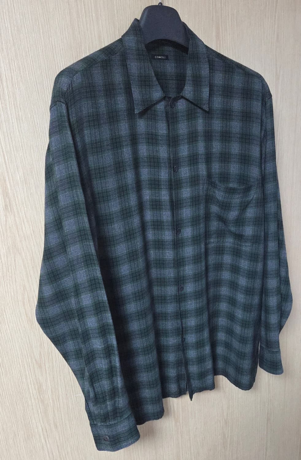 (착샷) 코모리 레이온 셔츠 comoli green 상품이미지2
