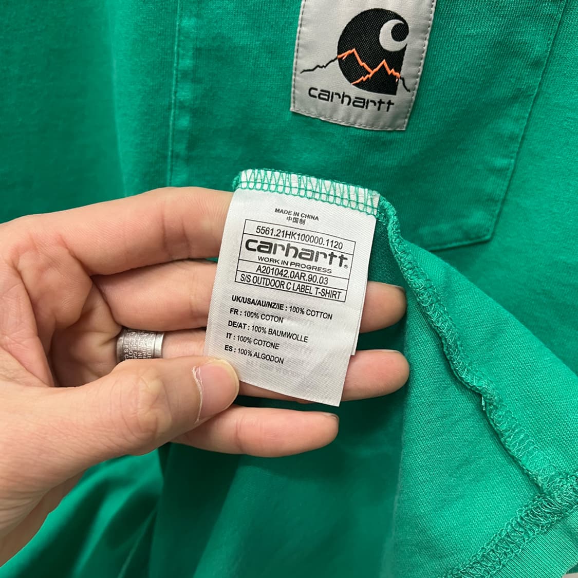 칼하트 WIP OUTDOOR C LABEL 반팔티 M 상품이미지5