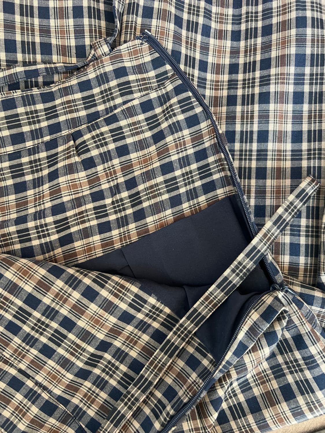 비터셀즈 BITTER CELLS 여성  브라운체크 미디스커트 플리츠스커트 상품이미지5