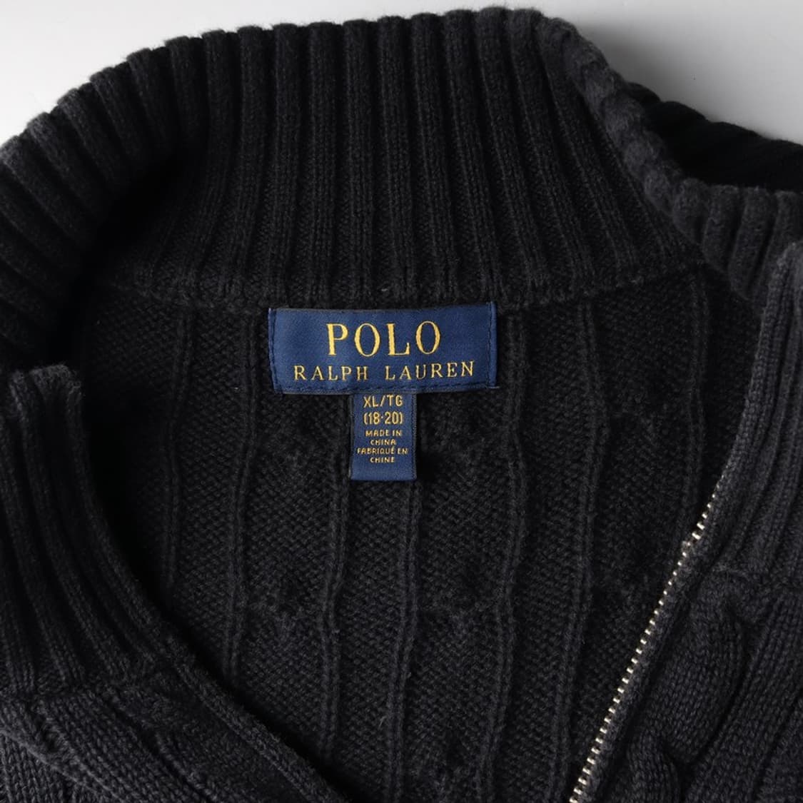 폴로 랄프로렌 케이블 코튼 하프집업 블랙 상품이미지5